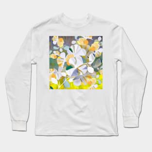 Stylized Pastel Floral Collage Long Sleeve T-Shirt